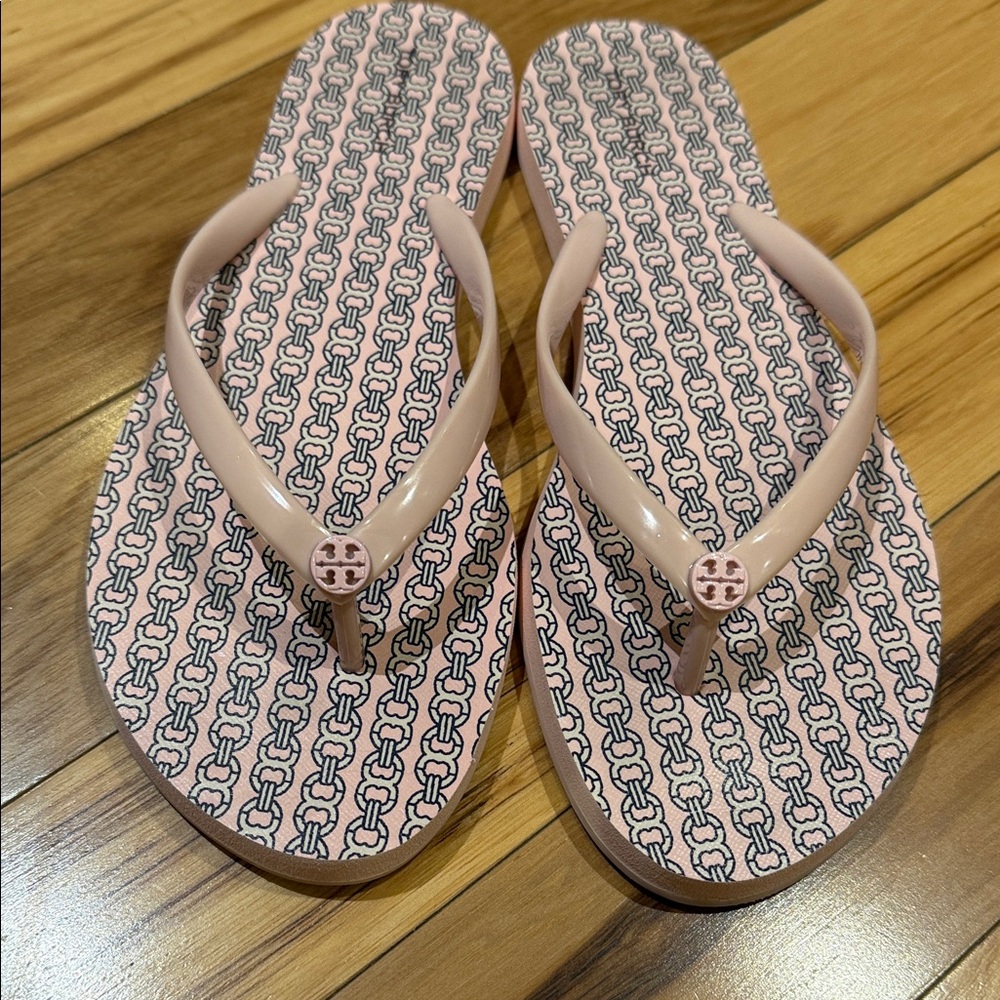 Tory Burch Blush Pink Patterned Sandals